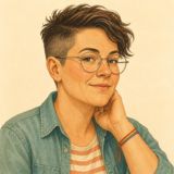 Illustrated portrait of Wren, an invented FindOkay voice